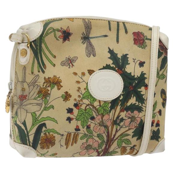 GUCCI Shoulder Bag Canvas Beige Gold 007 115 007 115 - Picture 1 of 16
